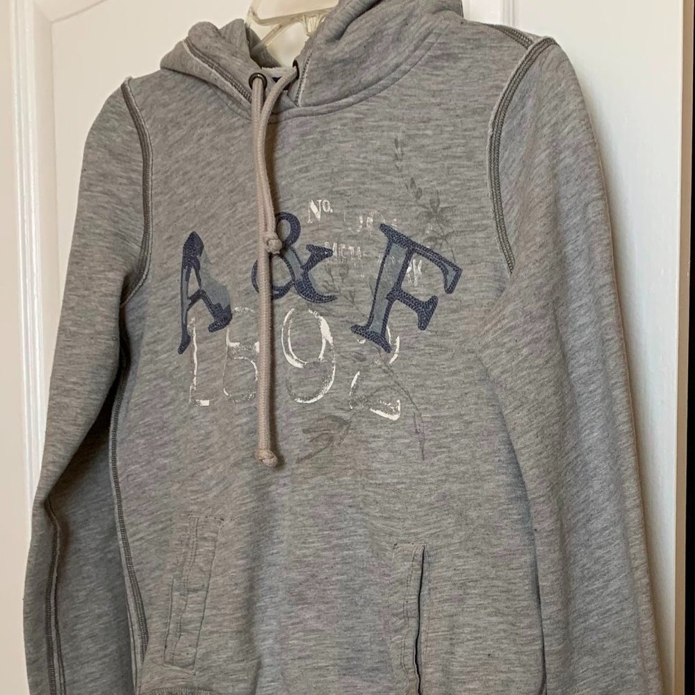 Abercrombie Fitch light grey women's hoodi…